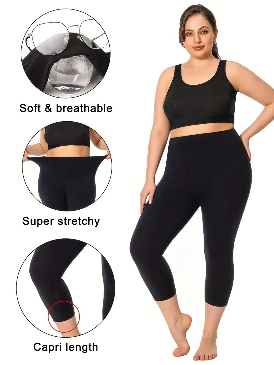 Plus Size High Waist Workout Running Yoga Leggings