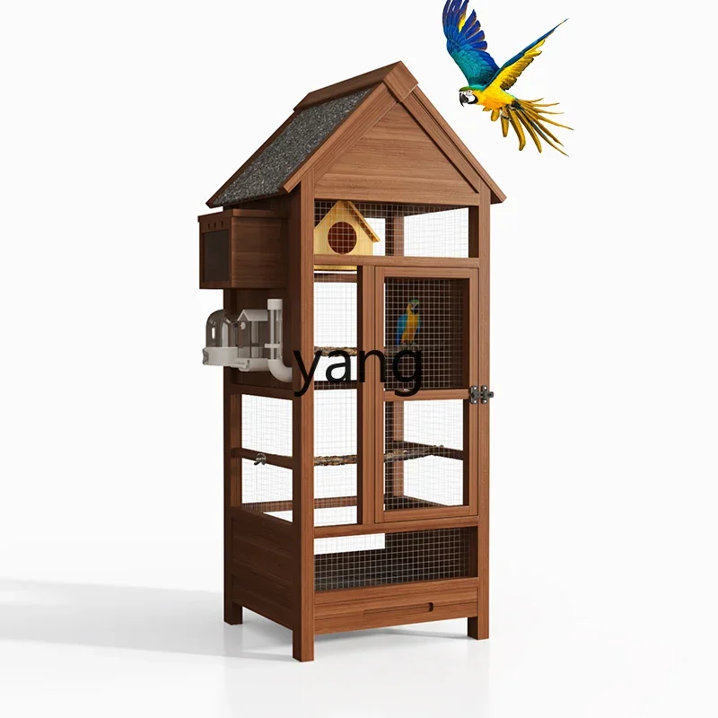 

ZL large bird villa household wooden parrot special splash-proof ornamental cage