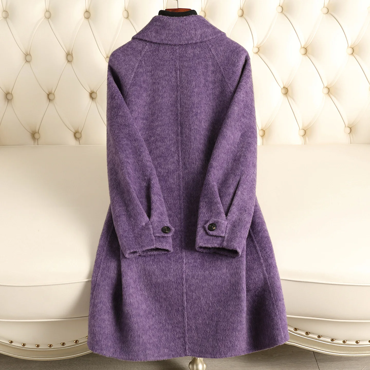 2025 autumn and winter new double-sided cashmere coat woolen coat women's medium and long wool coat