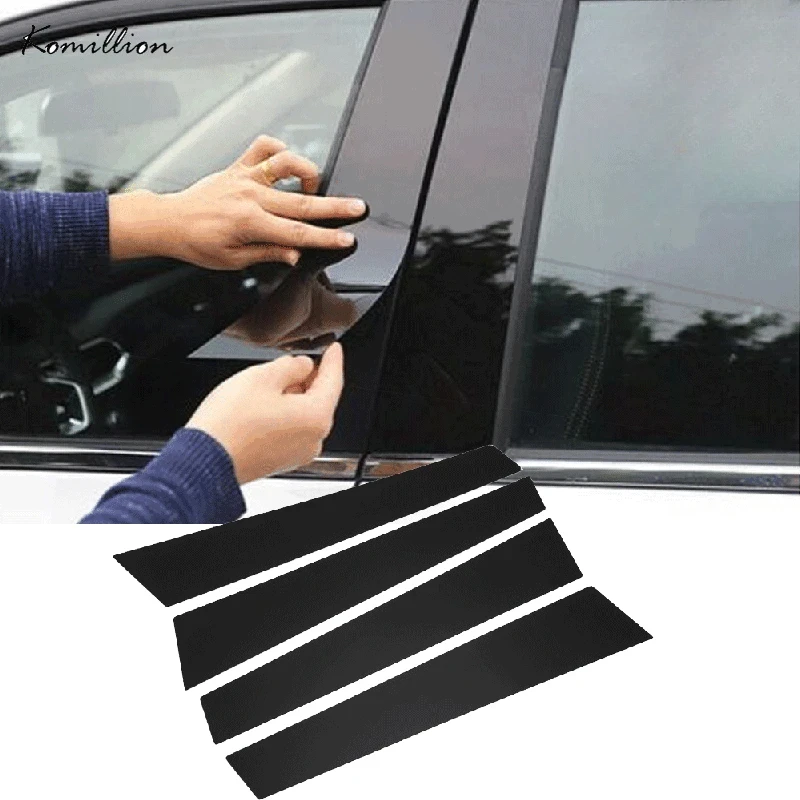 

4Pcs Car Door Window Pillar Posts Trim Covers Sticker Glossy Black Auto Exterior Parts for Porsche Panamera 2017-2021