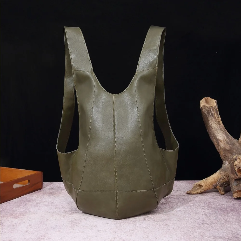 

Crazy Horse Soft Leather Beetle Bag Backpack Large Capacity Waterproof Book Bag Multifunctional Anti-theft motorcycle Bags