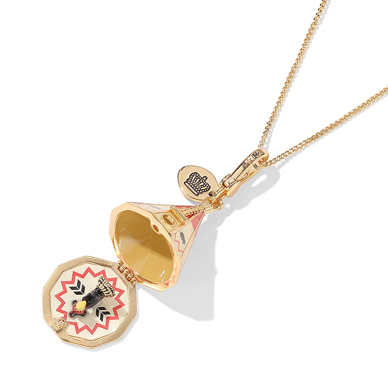 

1Pc Exquisite Enamel-glazed Native American Tent Pendant,Yurt Necklace With Opening Mechanism,Christmas Jewelry Keychain Gift
