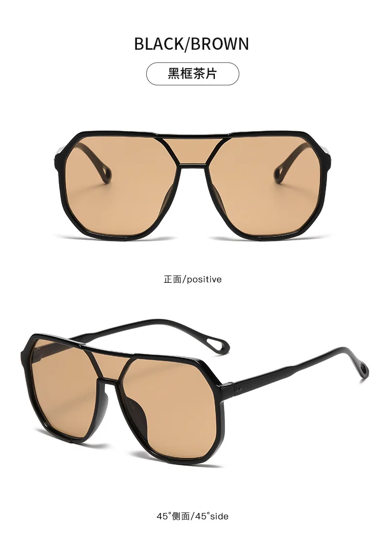 Neue Vintage Quadratische Sonnenbrille für Damen und Herren Luxusmarke Große Runde Sonnenbrillen Weibliche Männliche Eyewear Sonnenbrillen für Männer Frauen – Detail 12