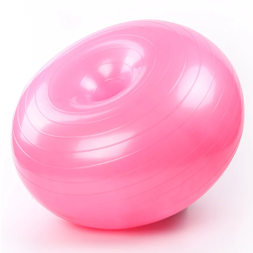 

Yoga Auxiliary Ball Donuts Shaped Fitness Ball Explosion-proof Exercise Ball Balance Ball for Home Inside with Air Pump (Light P