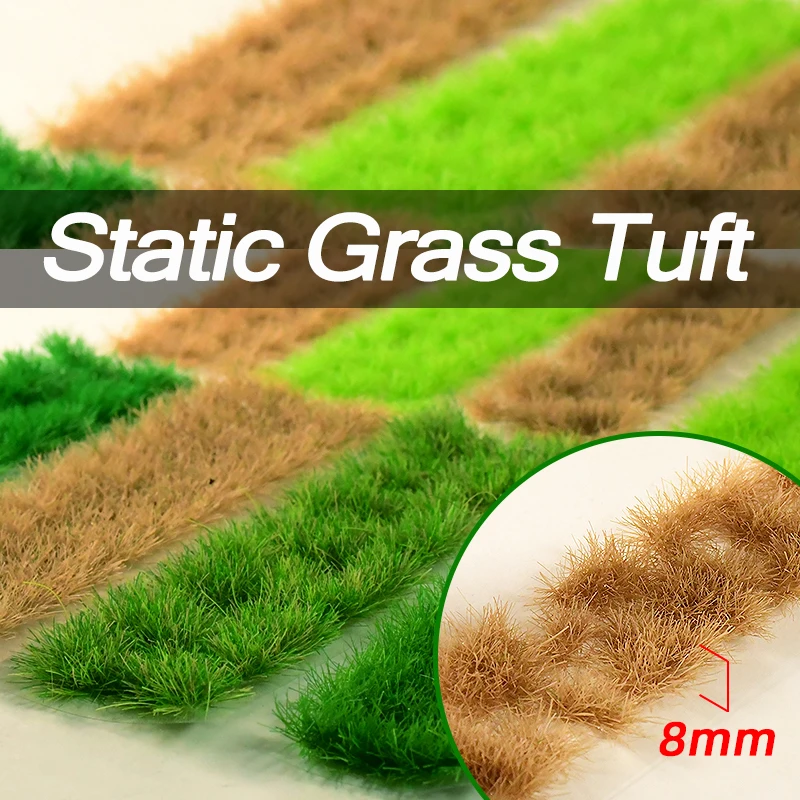 Simulation 8MM Static Grass Tuft Model Self Adhesive Plastic Materials For  Sand Table Railway Terrain Scene Layout Diorama Kits