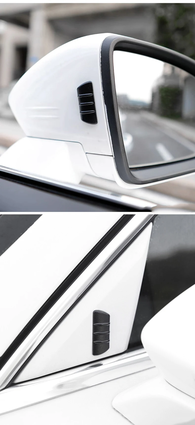 10 Stück Windreduzierende Spoilerstreifen für Autos, Kollisionsschutzstreifen, Dekorative Streifen, Windgeräuschreduzierung und Geräuschdämpfung für die Karosserie – Detail 12