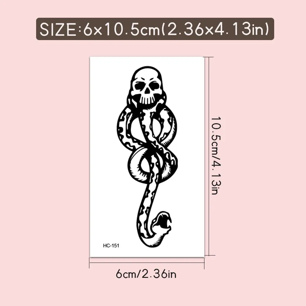 10 قطع من الوشم المؤقت لآكل الموت للهالوين بعلامة داكنة للنساء، ملصقات وشم على شكل هيكل عظمي لآكل الموت، تاتي مزيفة مقاومة للماء