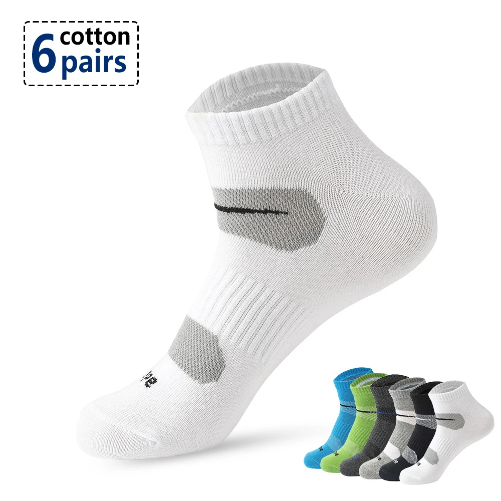 6 Pairs Men\'s High Quality Socks, Men\'s Cotton Ankle Sports Socks, Casual Business Dress Socks, Soft Mesh Breathable Summer Fitn