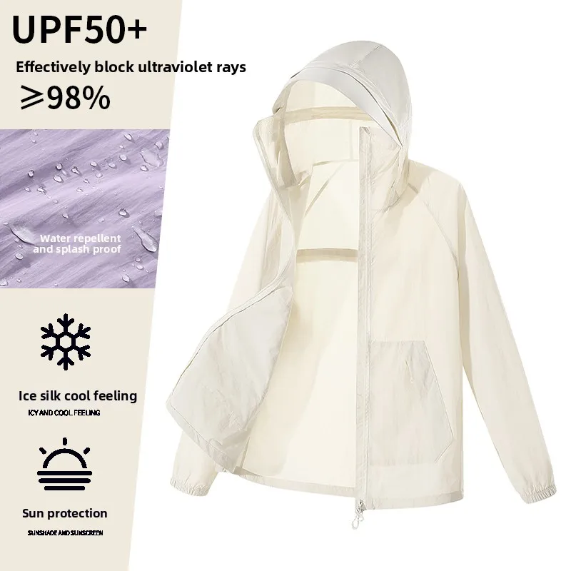 Ultra Light Breathable UPF50+ UV Protection for Youth Students Outdoor Couple Style Ice Silk Sun Protection Clothing 45-110KG