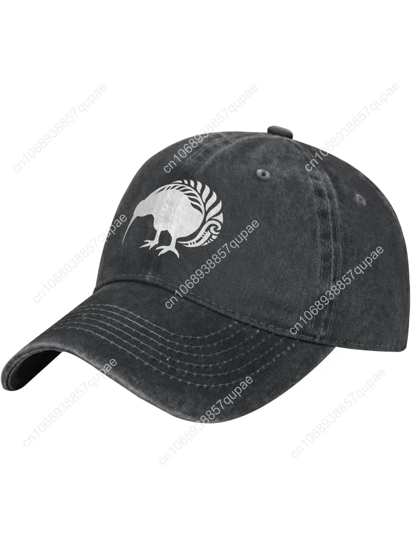 

New Zealand Fern Denim Trucker Hat Baseball Cap for Men Or Women Cowboy Dad Black