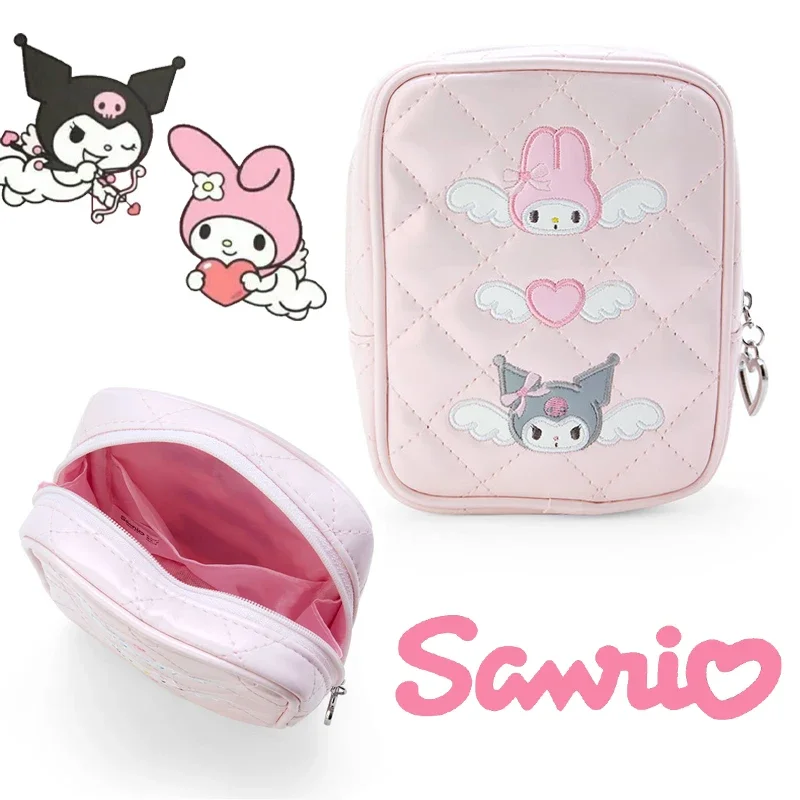 Sanrio Kuromi Melody bolsa de almacenamiento de cosméticos de viaje, bolsa de maquillaje portátil, bolsa de viaje de gran capacidad, organizador de