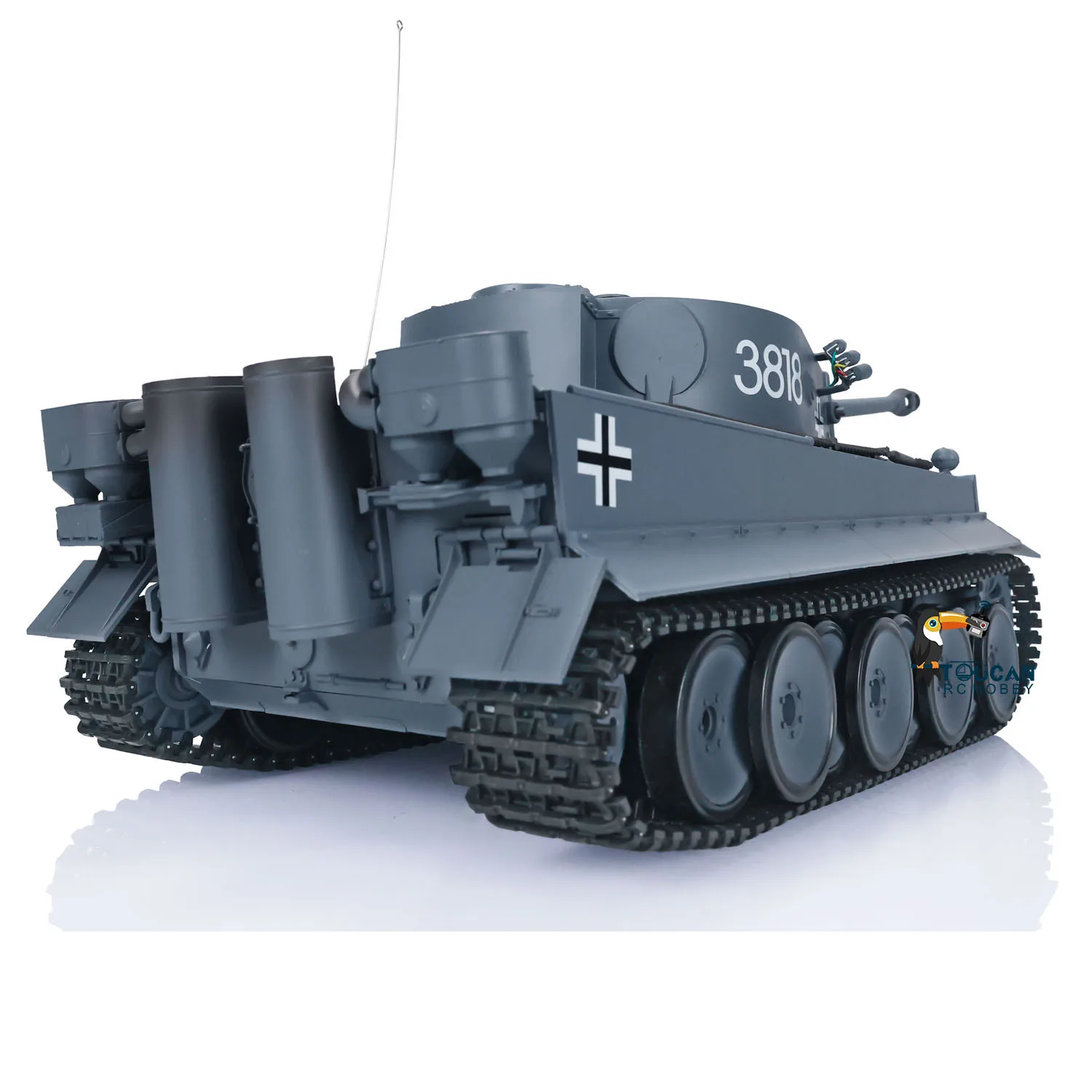 1/16 Heng Lungo 7.0 RC Carro Armato HL Tedesco Tiger I 3818 Torretta Luce Laterale Fumatori Minigun di Controllo Remoto Auto Militare Giocattoli Regali