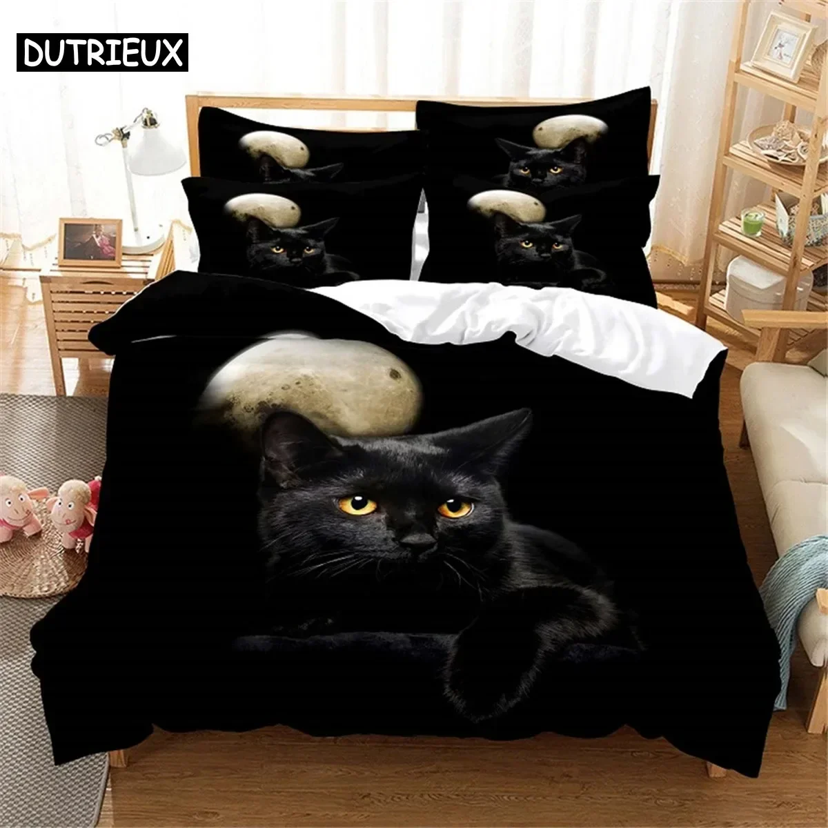 

3D Print Cat Bedding Set For Bedroom Soft Modern Bedspreads Comefortable Kids Duvet Cover Quilt Cover And Pillowcase