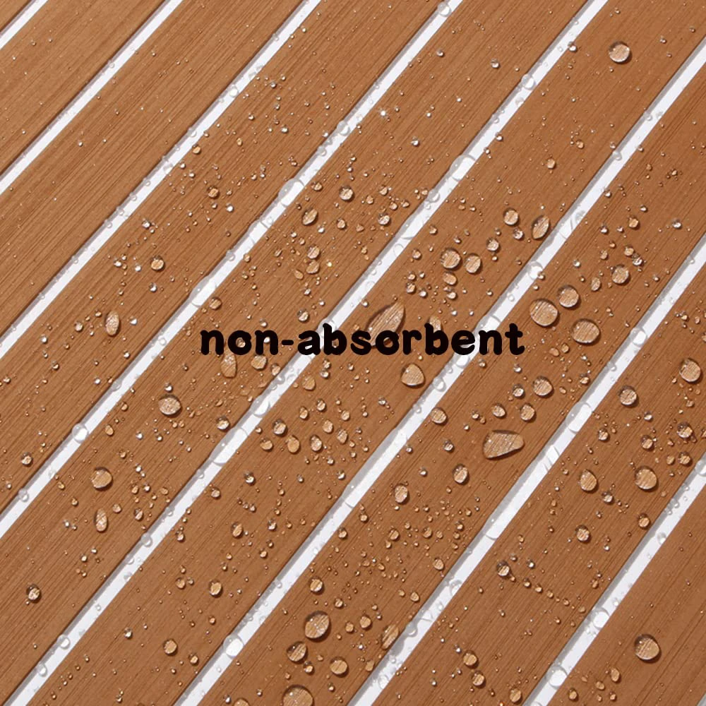 2400x550x5mm EVA Foam Faux Teak Boat Decking Mat Brown Deck Sheet Yacht Flooring Anti Skid Mat Self Adhesive Vehicle Pad