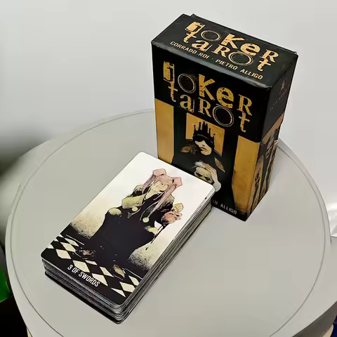 Joker Tarot Deck In Rigid Box 78 Pcs Dark Gothic Tarot Cards 12*7cm Printed on 350GSM Double-embossed Cardstock