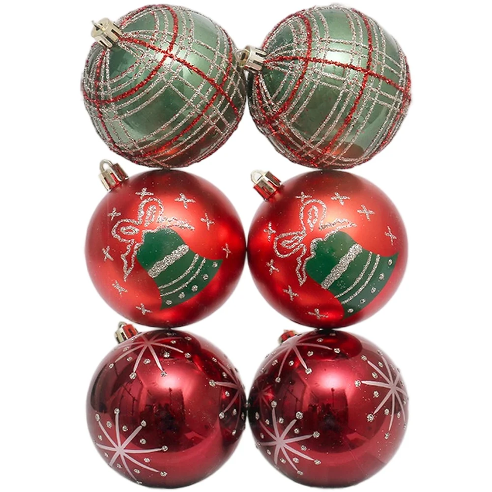 

Social Media Style Hand Painted Christmas Ornaments Set 6PCS for Holiday Tree Decoration and Seasonal Festive Use