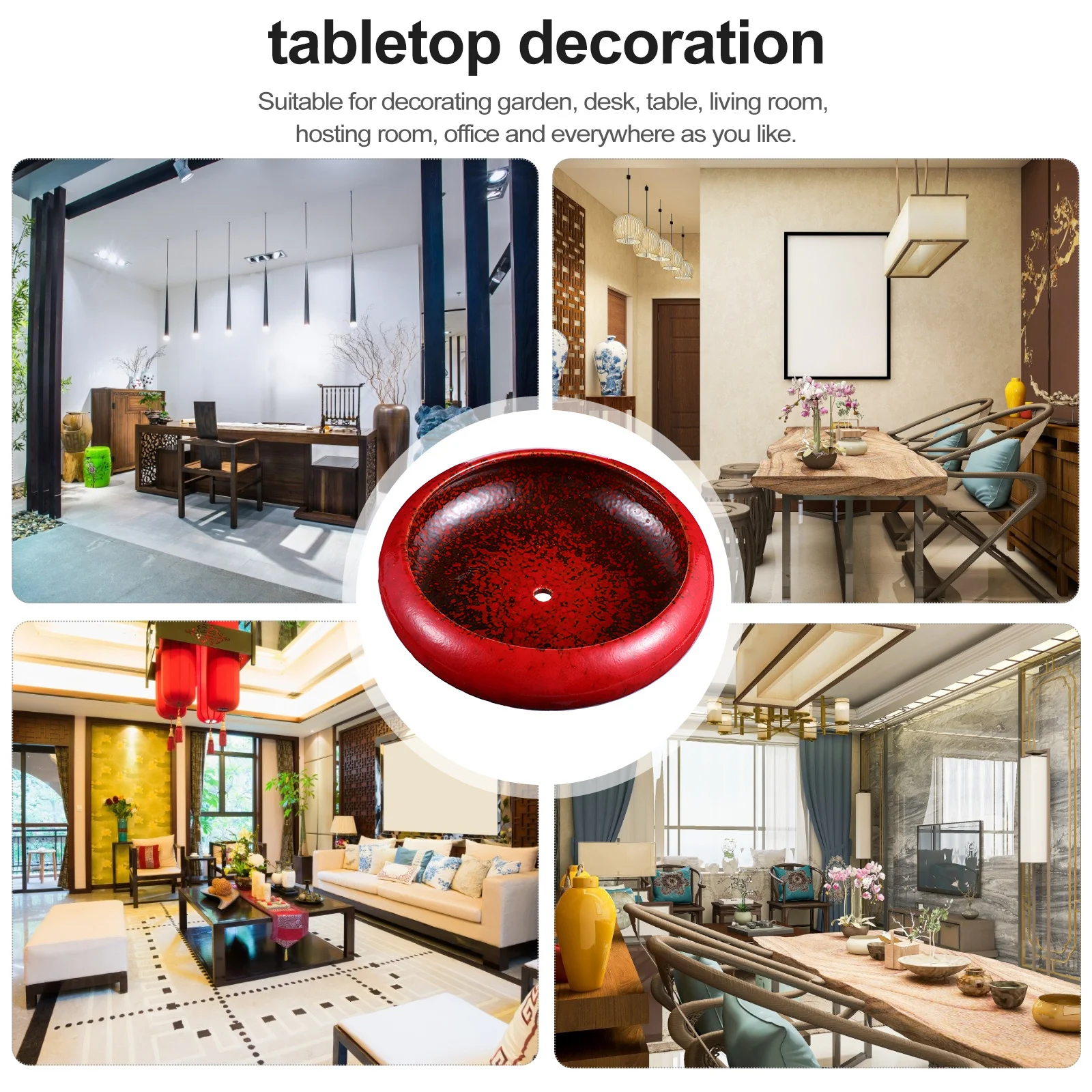 

Retro Succulent Planter Pot Ceramic Artistic Flower Pot Large Opening Hole Tabletop Decoration Home Garden Office Bonsai