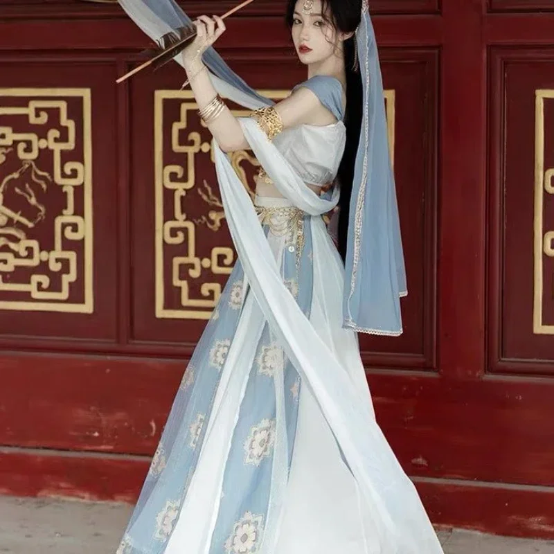 Eight five seven original Princess Qiongyao exotic style Dunhuang Flying improved Han suit female western style Han element suit