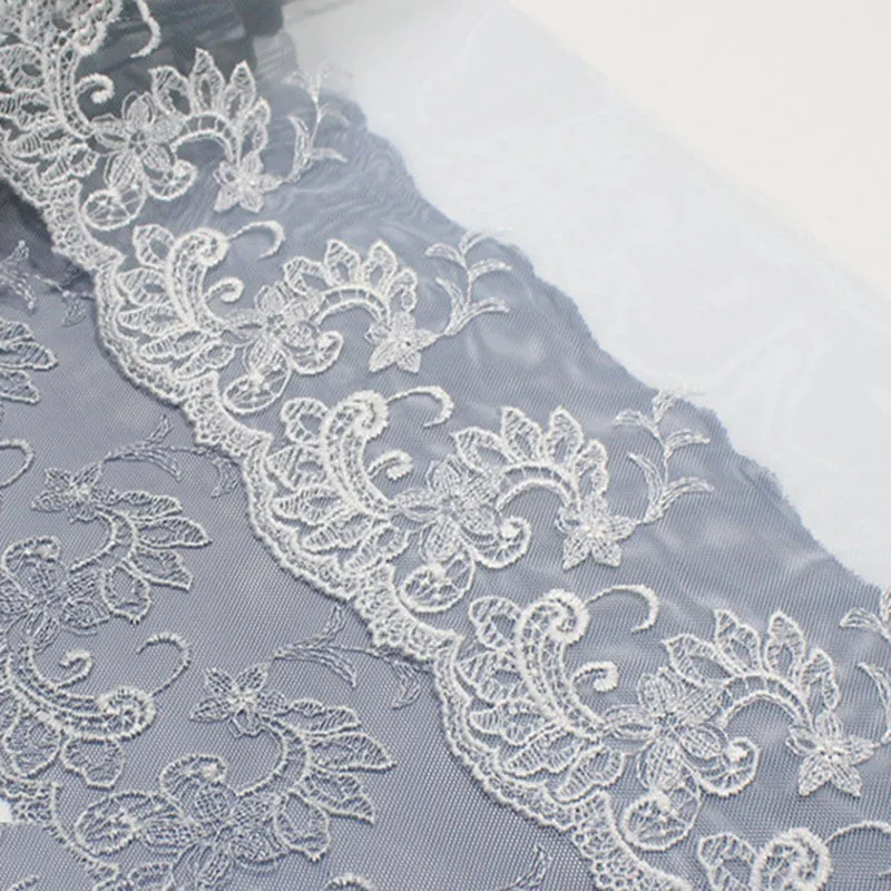 

28Yards Embroidery Tulle Lace Trim Tulle Mesh Embroidered Lace Fabrics DIY Net Lingerie Sewing Crafts For Needle Work 20cm Wide