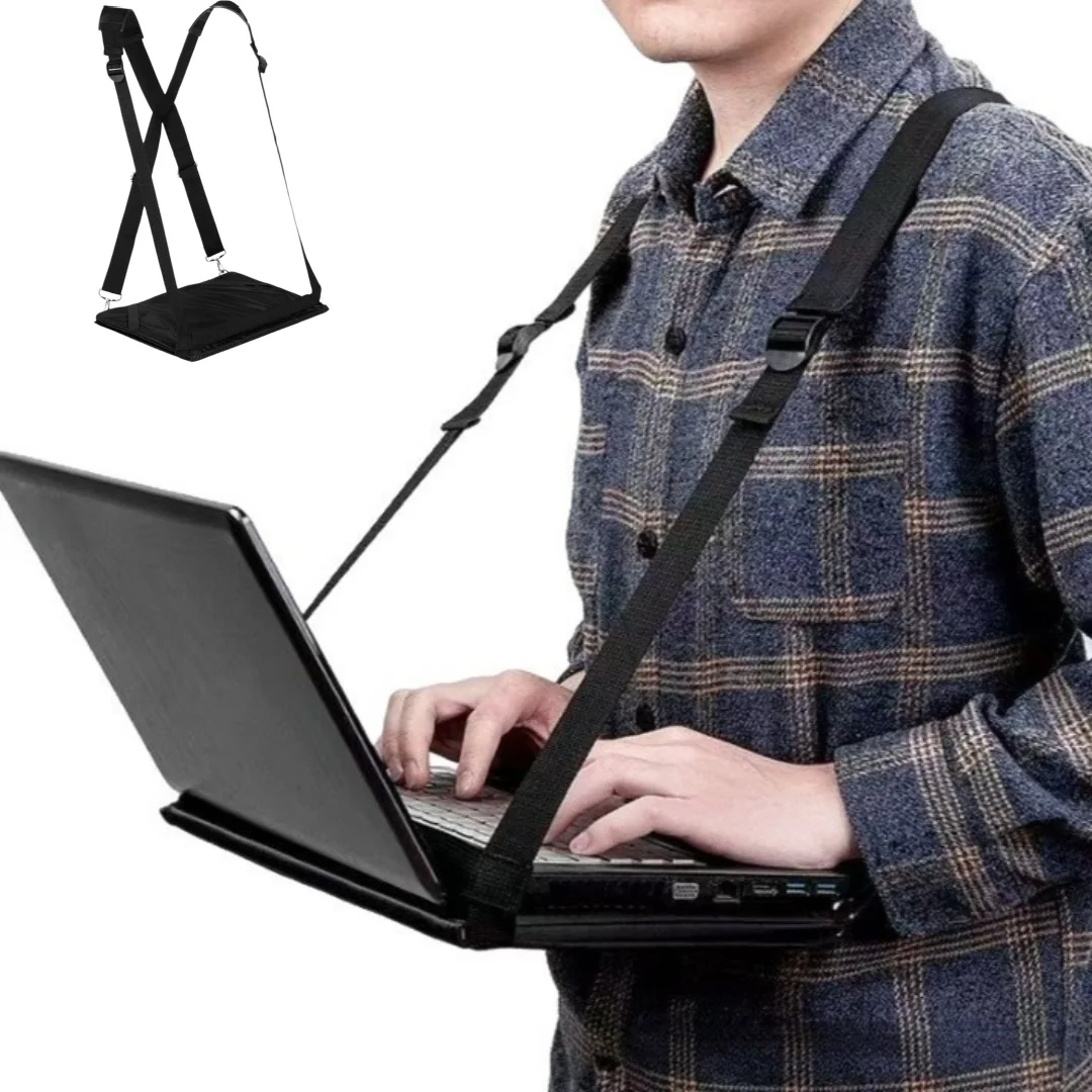Adjustable Laptop Strap Tray Stand Portable Hands-Free Computer Hanging Tray Strap for Work Drawing Suitable Mobile Stand