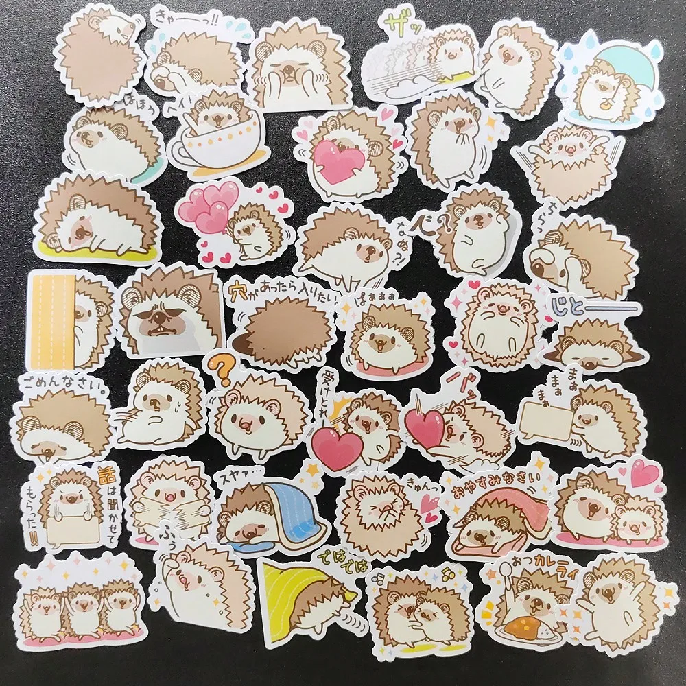 40 Cute Hedgehog Stickers, Adorable Hedgehog Illustrations, Early Education Reward DIY Decorative Stickers