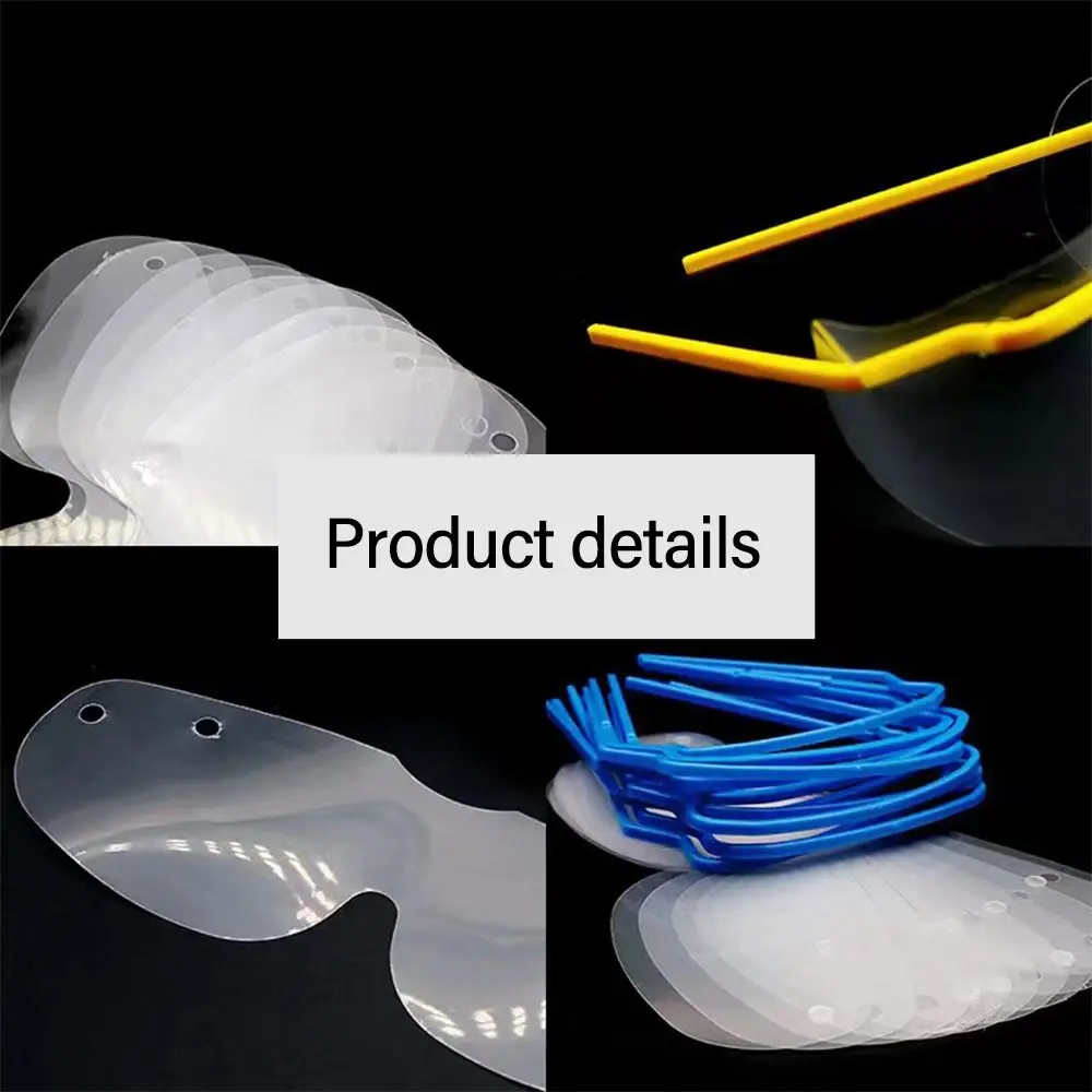 10PCS Multicolor Disposable Protective Goggles Dental Materials Frameless Half Face Shield Anti-spray Anti Fog