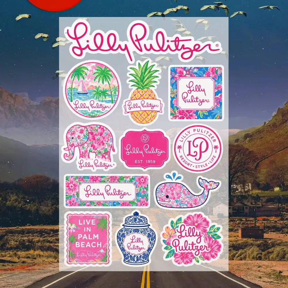 L-illy P-ulitzer Stickers Moto Sticker Auto Body Bumper Windows Motorcycle Laptop Walls Vinyl Decal Car Tuning Accessories