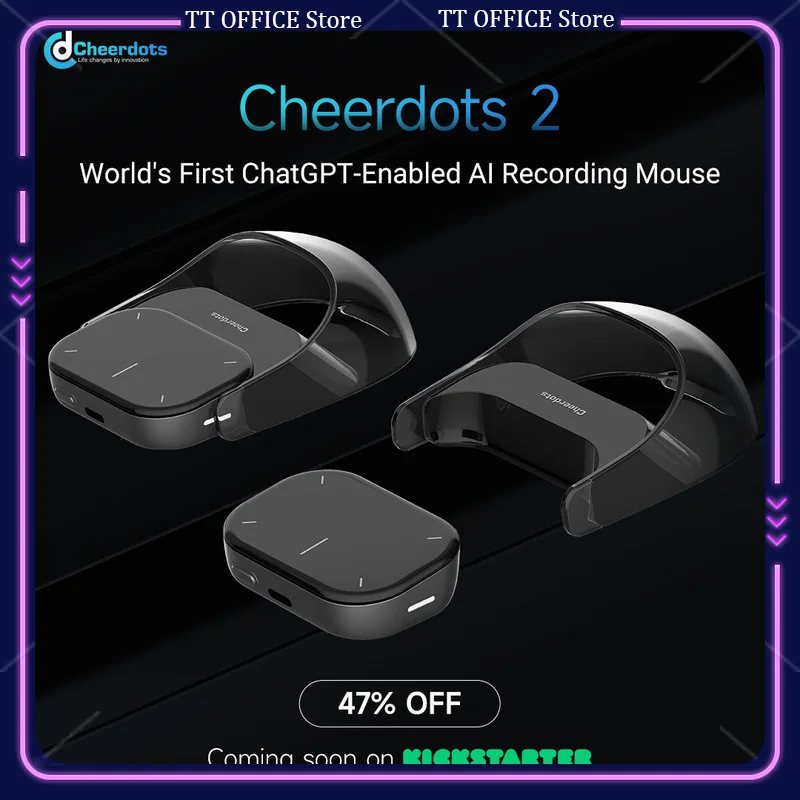 New CheerTok Cheerdots 2 Creative Ai Intelligent Split Airmouse Wireless Charging Bluetooth Dual Mode Gaming Office Touchpad