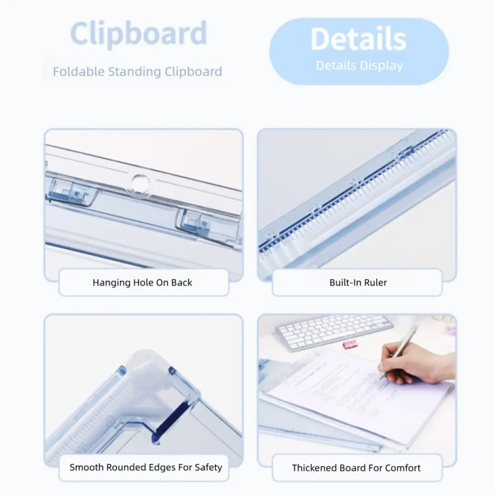 

Multi functional Acrylic A4 File Folder Transparent Vertical Writing Board Clip Thickening Paper Clip School Office