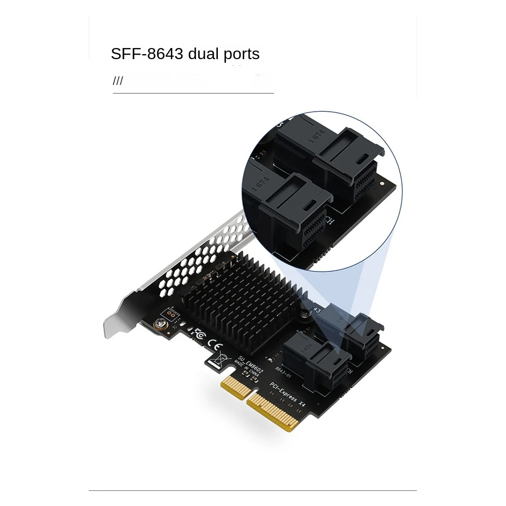 doyou Expansion Card PCI-E to SFF-8643 Expansion Card 2 Port PCI-EX4 to U2 NVME Hard Disk Adapter Dual Port Splitless Card