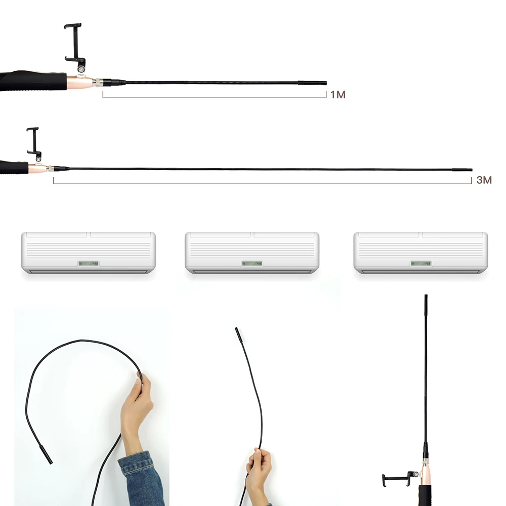 Wireless WiFi Portable Handheld Visual Phone Endoscope 8mm Probe Pipeline Inspection Camera Industrial  Endoscop IP67 Waterproof