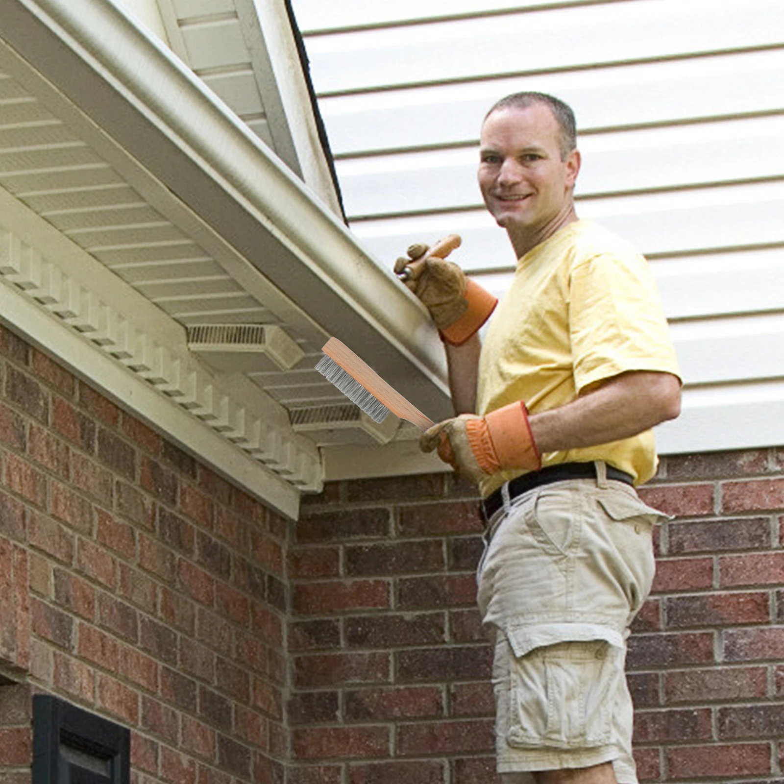 

1Pcs Steel Wire Cleaning Brush Wood Handle Rust Removal Wire Brush for Paint Slag Welding Slag Removal Polishing Cleaning Tools