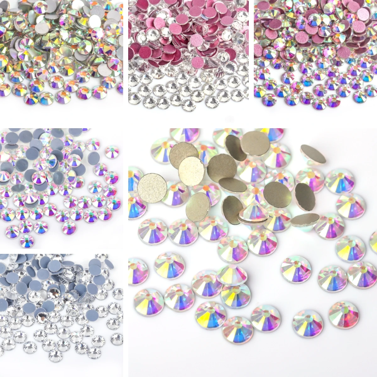 SS16 SS20 SS30 Glitter Strass Steentjes Nail Art 3D Decoratie Zilver Plaksteen Rhinestones Gems
