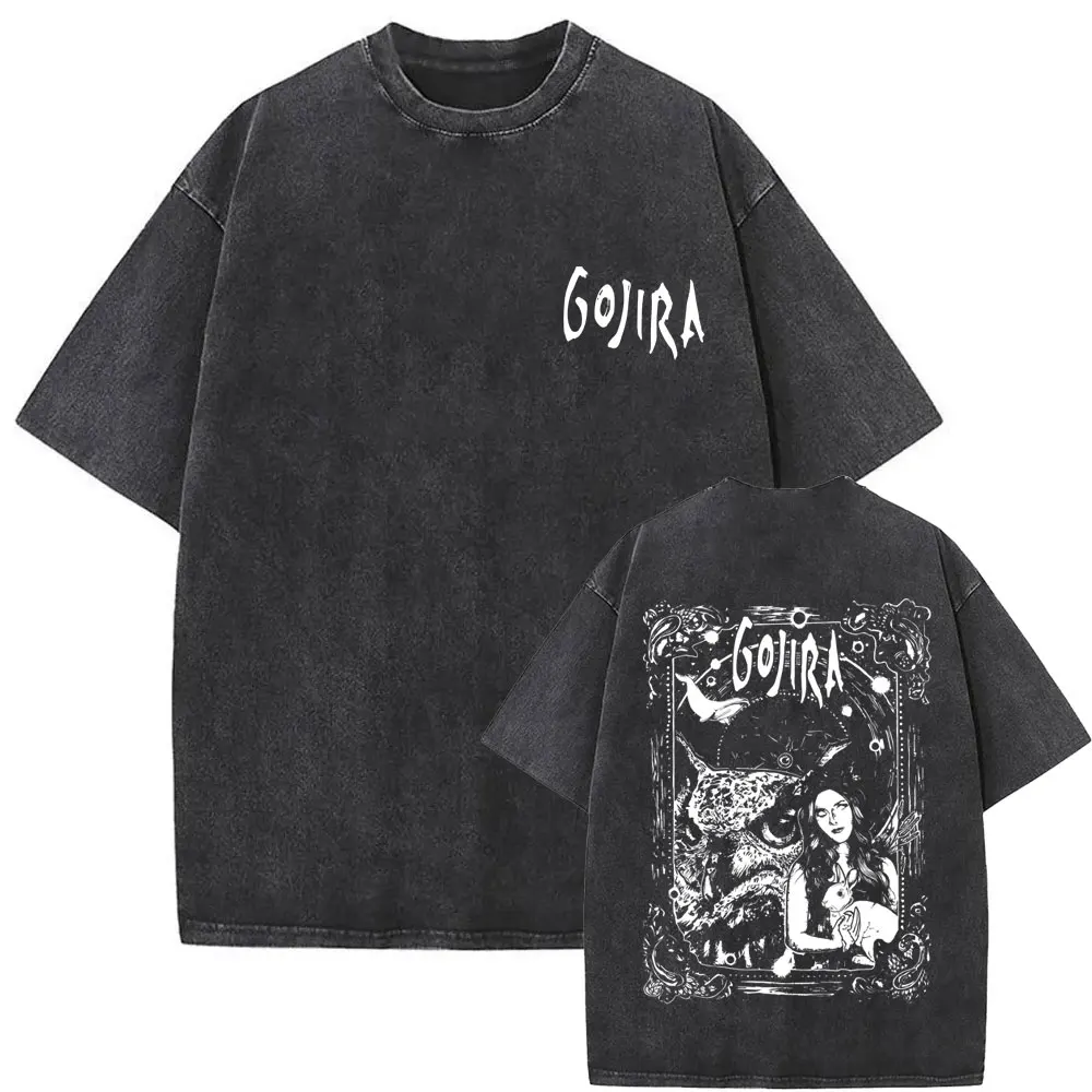 

Washed Vintage French Metal Rock Band Gojira Graphic T Shirts From Mars To Sirius T-shirts Men Women Casual Oversized T-shirt