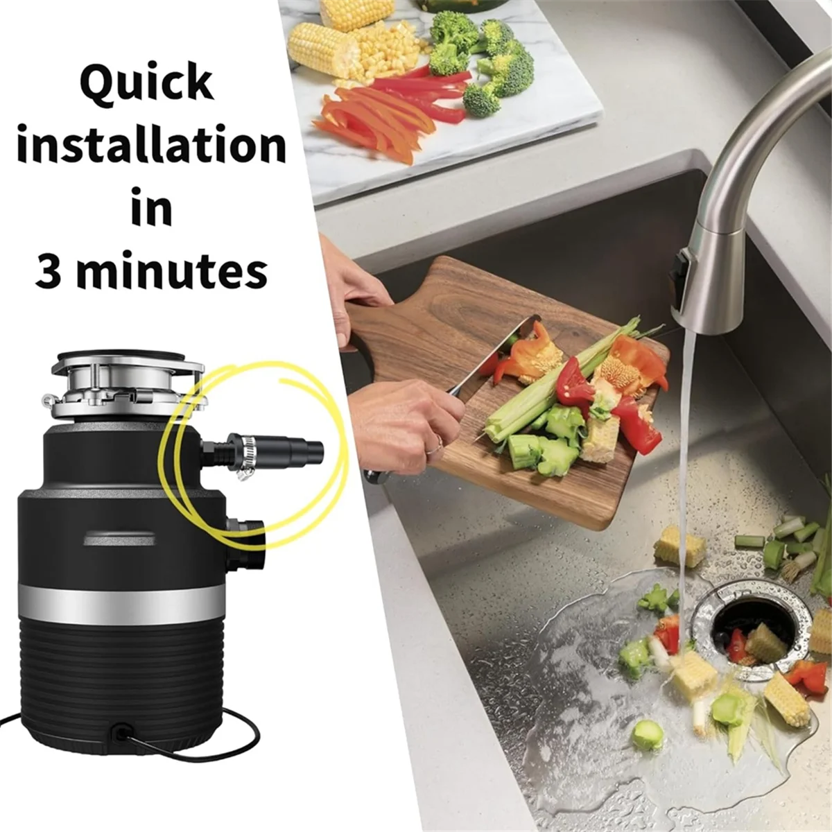 Kit de conector de máquina de lavar louça de eliminação de lixo, adaptador de mangueira de drenagem de máquina de lavar louça, conector de mangueira de drenagem kit de conexão de máquina de lavar louça a