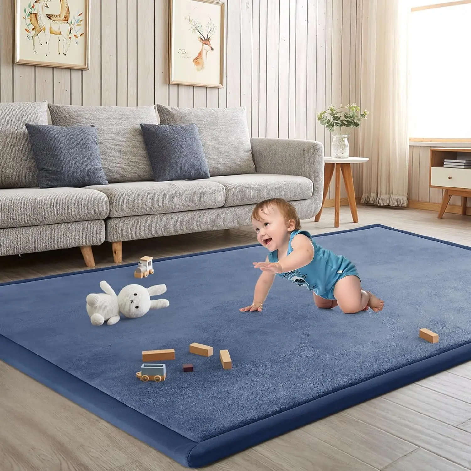 Thick 3CM Fleece Mat Sponge Carpet Children Baby Crawling Pad Bedroom Living Room Tatami
