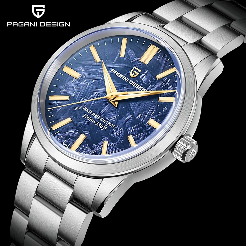 PAGANI DESIGN Men Fashion Blue Dial Chronograph Quartz Watch Men Sport Business Watches Stainless Steel Luxyry Waterproof 100M