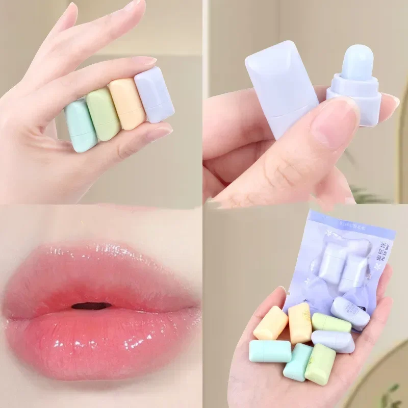 Mini bálsamo labial hidratante, 2 piezas, brillo de labios Natural nutritivo, bonito lápiz labial de hidratación, maquillaje barato, cosméticos para el cuidado de la piel