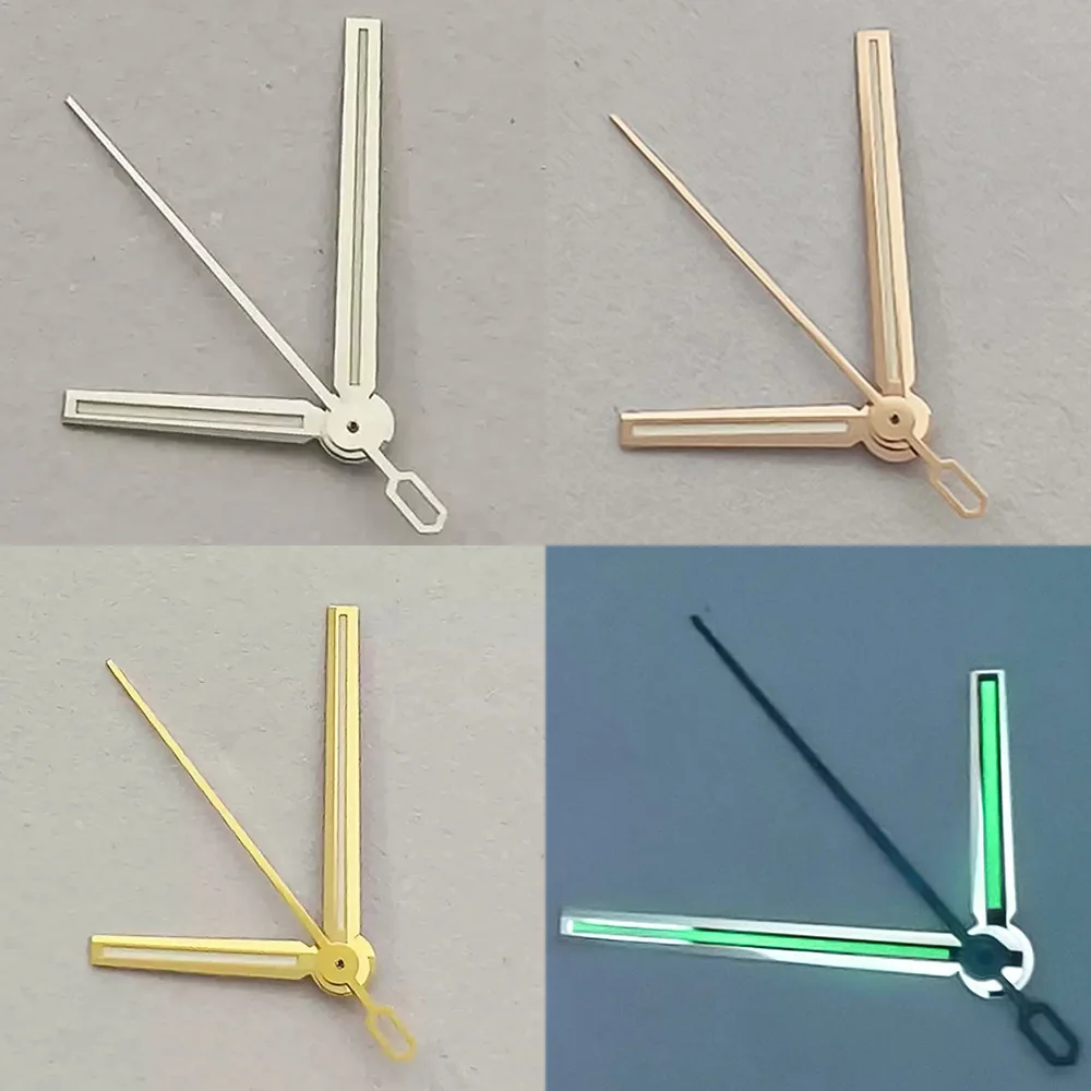 

For 8215 Hands 9*13.5*14mm Green Luminous Watch Pointers Gold/Silver/Rose Watch Hands for 2813 Movement