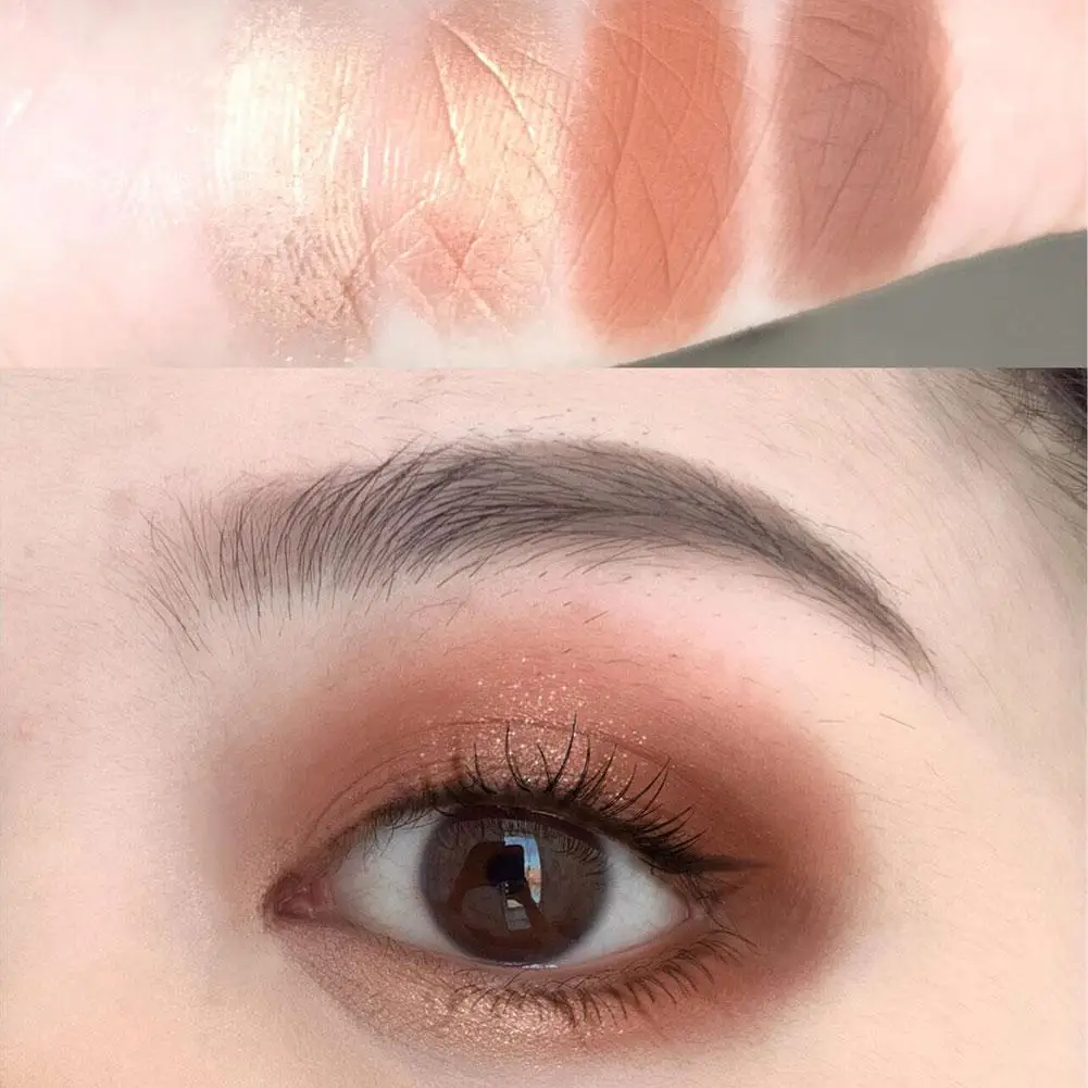 Palette di ombretti a 6 colori Ombretto per tè al latte opaco lucido fine Ombretto Tavolozza di ombretti opachi impermeabili Cosmetici adatti ai studenti
