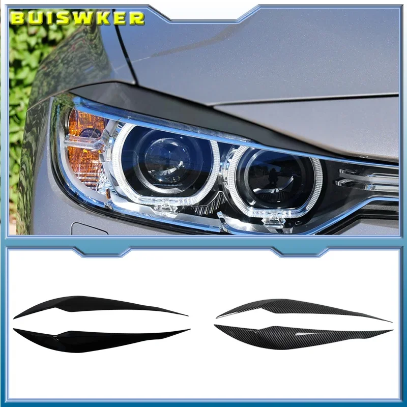 

Gloss Black ABS Headlight Eyebrow Eyelid Cover Trim Stickers For BMW F30 F32 F33 F34 F35 F31 318i 320i 2013-2019
