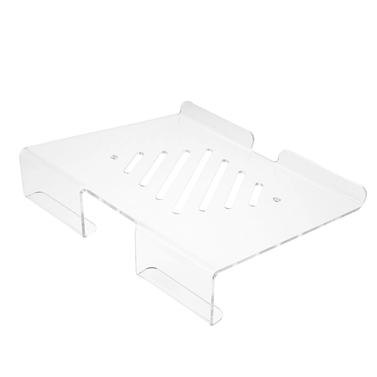 Clear Acrylic Laptop Stand Riser for 10-15.5 Inch Laptops Ergonomic Computer Monitor Holder Portable Ventilated Desktop Cooling