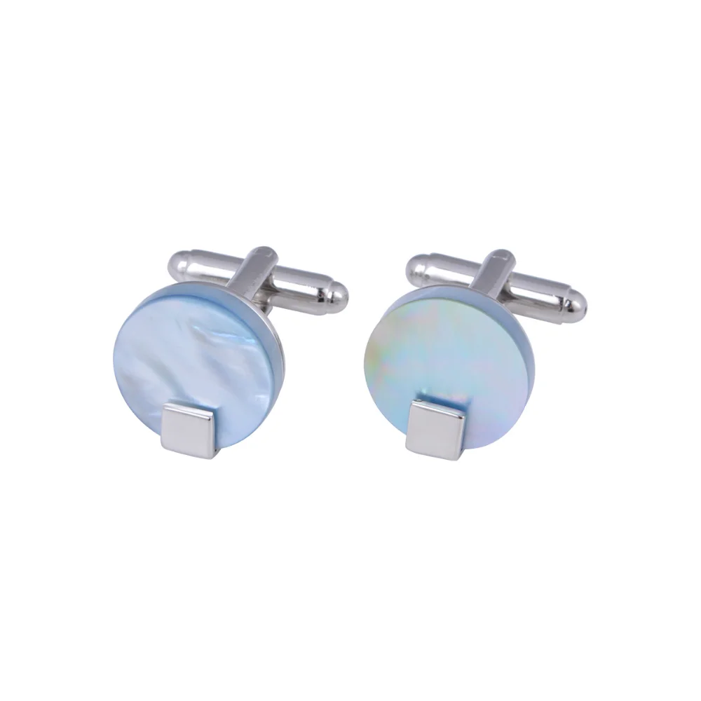 Natural Shell Iridescent Luster Round Cufflink Cuff Decoration Business Formal Shirt Exquisite Banquet Decoration Suit Cufflinks