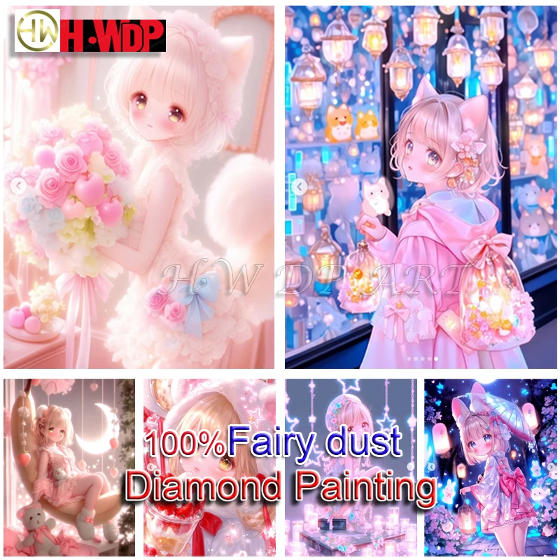 

Полный кристалл алмазной живописи наборы мультяшная девушка картина мозаика вышивка DIY алмазное искусство полная фея пыль стежка настенный художественный декор