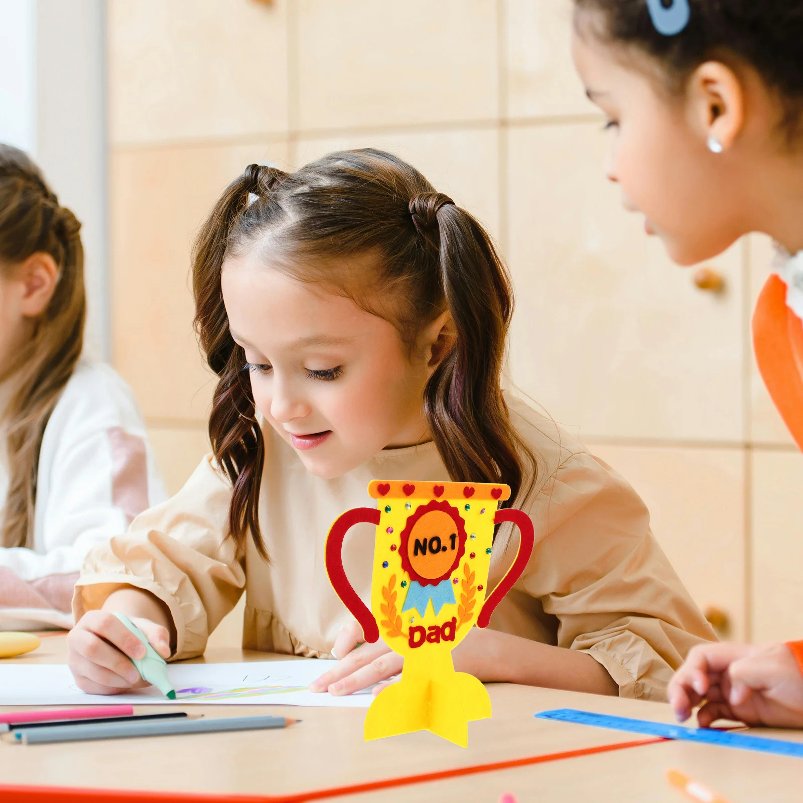 4-delige vaderdag trofee knutselset kinderen doe-het-zelf papier ambacht creatief handgemaakt cadeau voor thuisactiviteiten