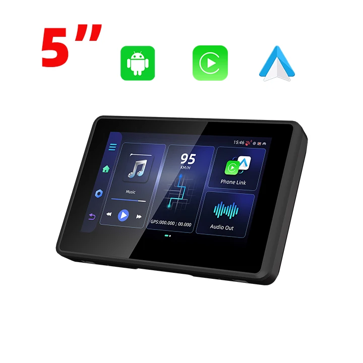 EKIY 5 Inch Carplay for BMW Motorcycle Display Removable Screen Android 13.0 2GB+32GB Motorcycle Wireless CarPlay Android Auto