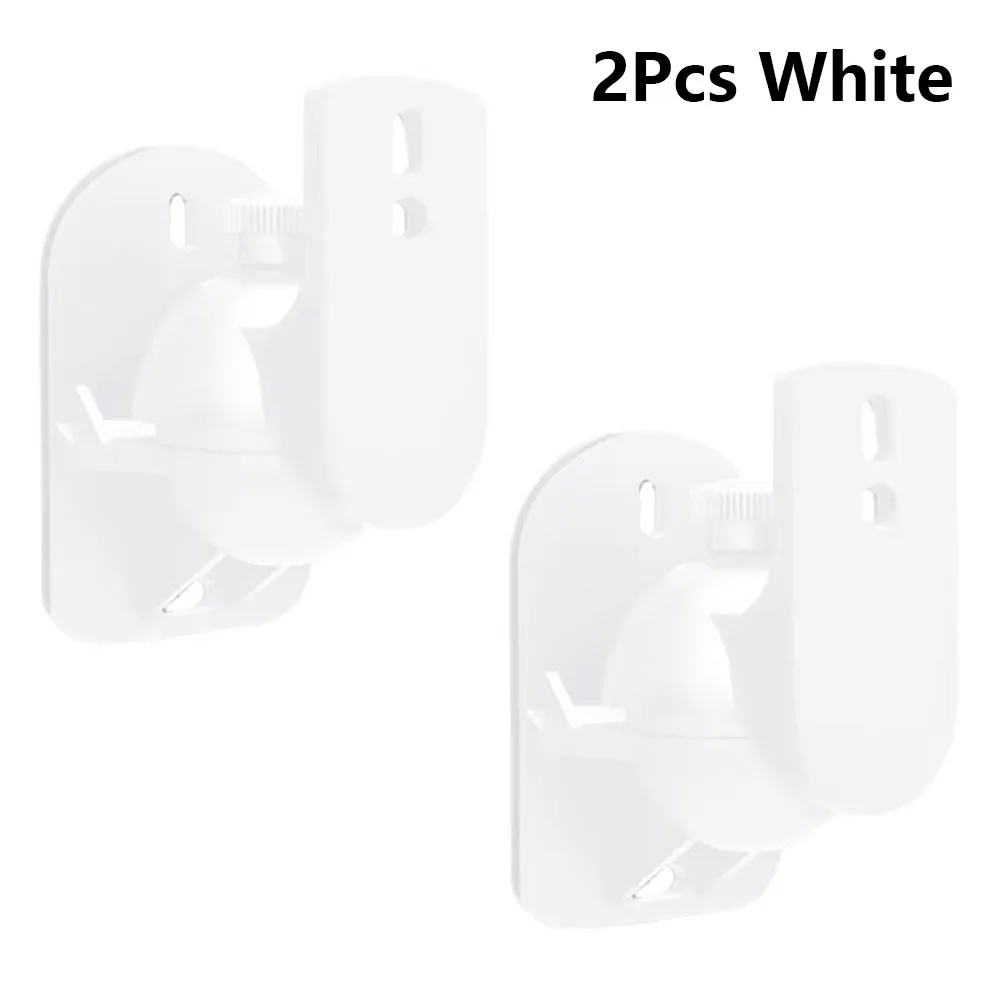 2Pcs Adjustable Swivel Tilt Wall Mount Speaker Bracket Plastic 5kg Capacity Speaker Wall Mount Holder Easy Installation Black