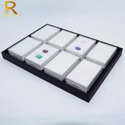 Transparent Large Jewelry Gemstone Display Case With Gem Jar Tray Insert Loose Diamond Storage Box Earring Pendant Packaging Box