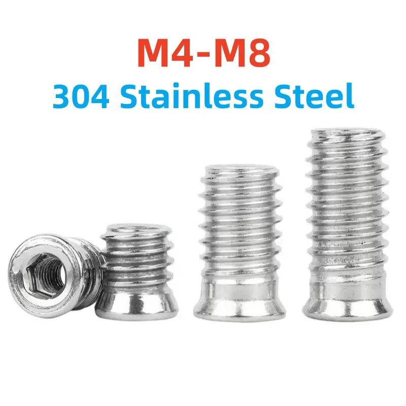 

M4 M5 M6 M8 304 Stainless Steel Hexagonal Countersunk Head With Internal And External Teeth Embedded Furniture Nuts