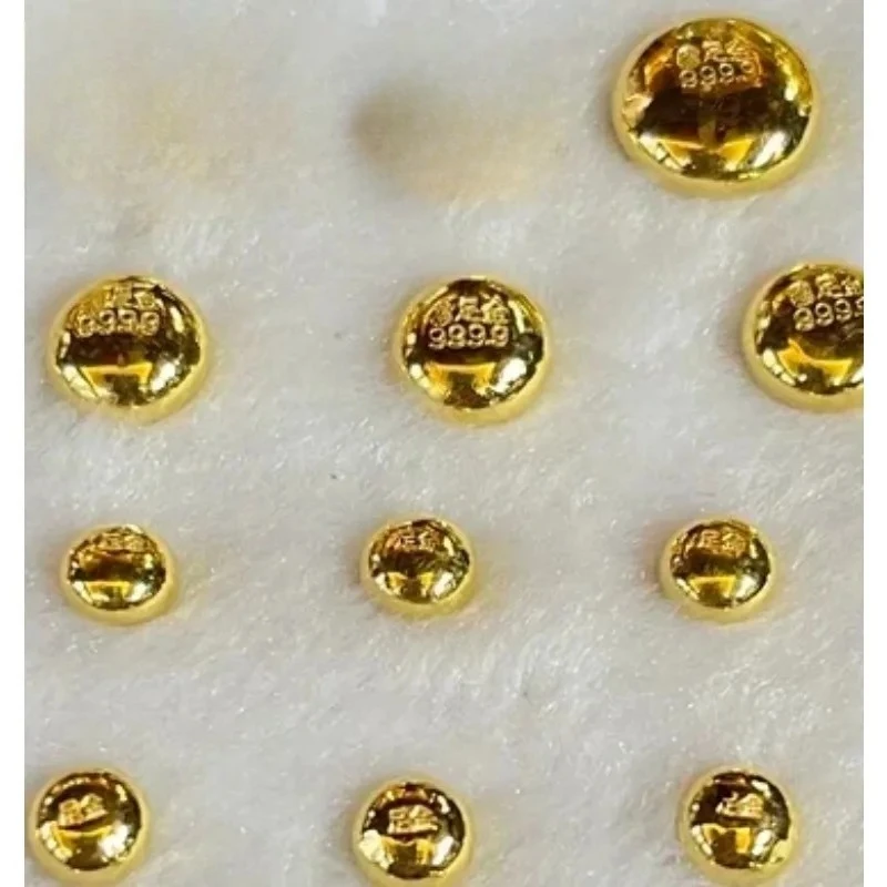 

Nexil Jewelry Mylux Jewelry 100% 24k pure gold beans fine gold balls 999 real gold beads 1g